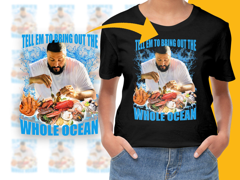Men's Graphic T-Shirt DJ Khaled Inspired Seafood Feast Design Casual Fashion Tee