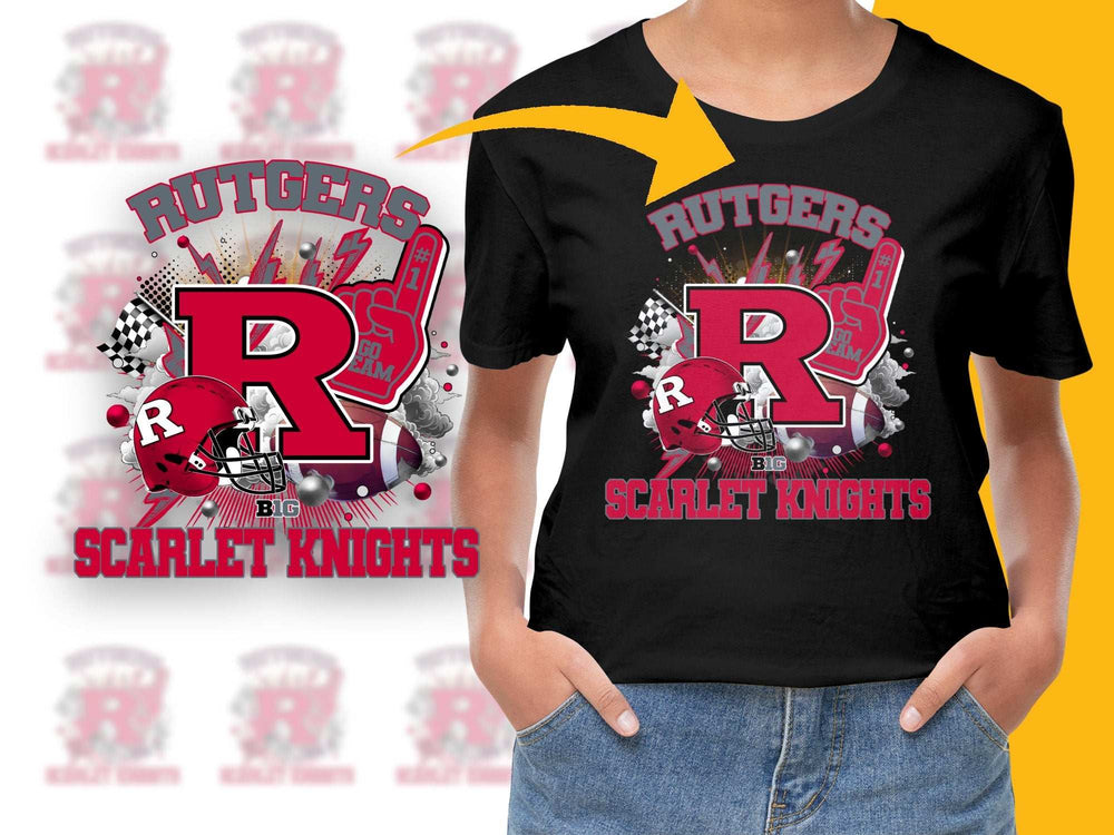Rutgers Scarlet Knights T-Shirt, College Football Fan Apparel, Big R Logo Graphic Tee