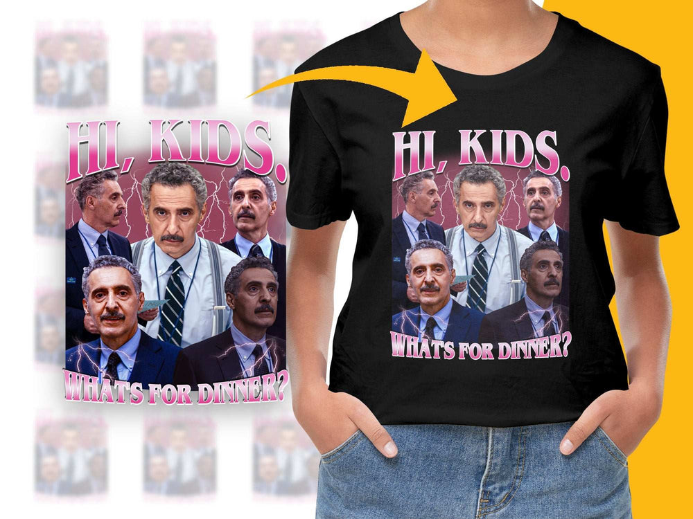 Vintage Style Graphic Tee, Retro TV Show Quotes with Character Faces, Colorful Casual Shirt
