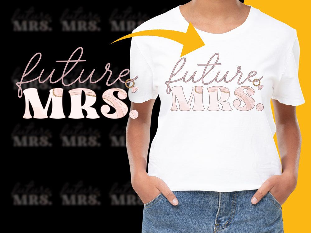 Future Mrs. Bridal Shower Gift T-Shirt, Engagement Announcement Tee, Wedding Party Favor, Casual Bride Top, Custom Text Shirt