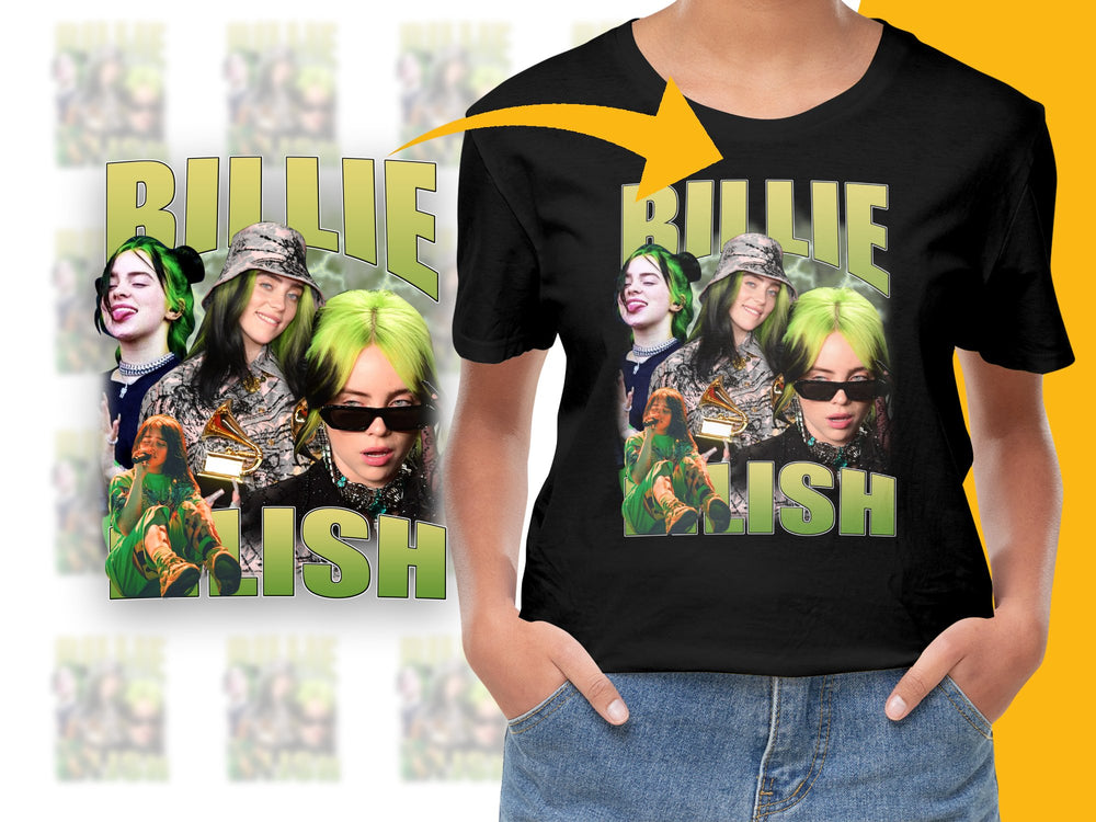 Billie Eilish Fan T-Shirt, Colorful Graphic Tee, Music Pop Star Apparel, Unisex Fashion Top