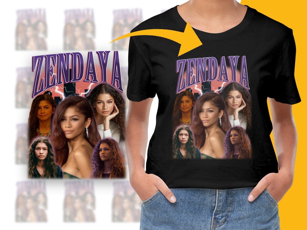 Zendaya Graphic T-Shirt, Celebrity Inspired Collage Tee, Fan Gift, Pop Culture Fashion Top, Trendy Photo Shirt, Unisex Fit
