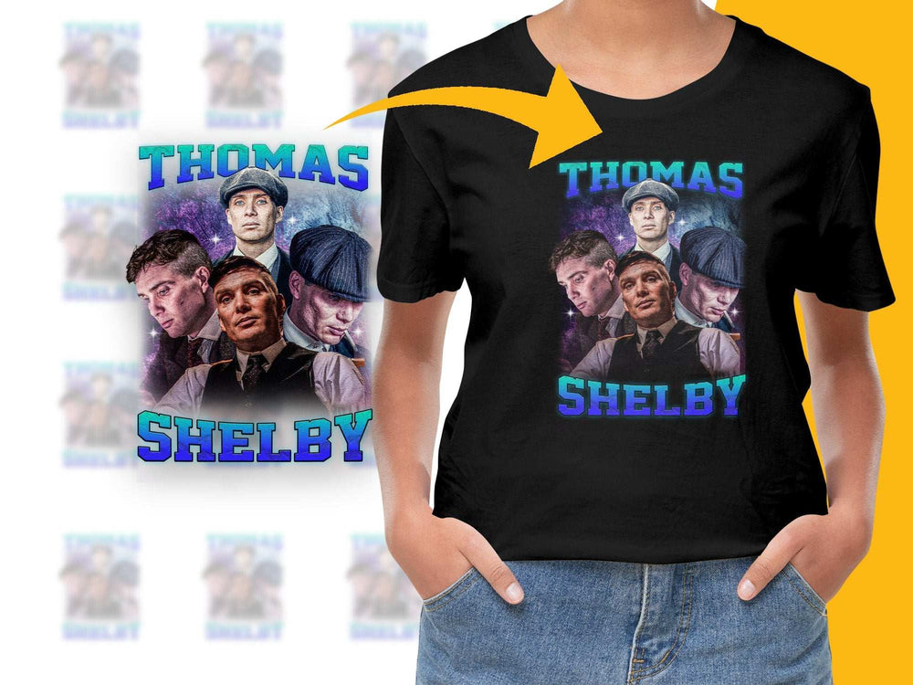 Thomas Shelby Graphic T-Shirt, Peaky Blinders Inspired Cotton Tee, Vintage Style Fan Merchandise