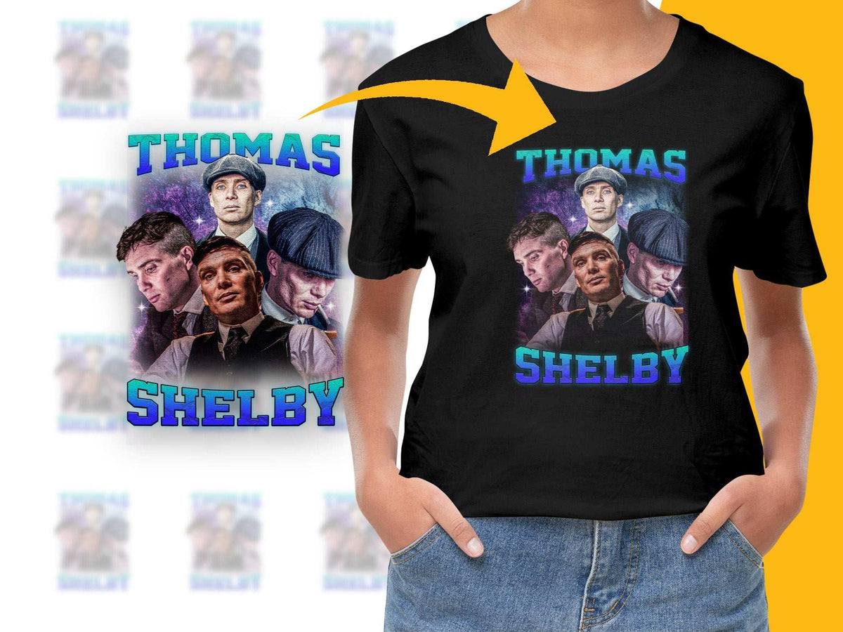 Thomas Shelby Graphic T-Shirt, Peaky Blinders Inspired Cotton Tee, Vintage Style Fan Merchandise