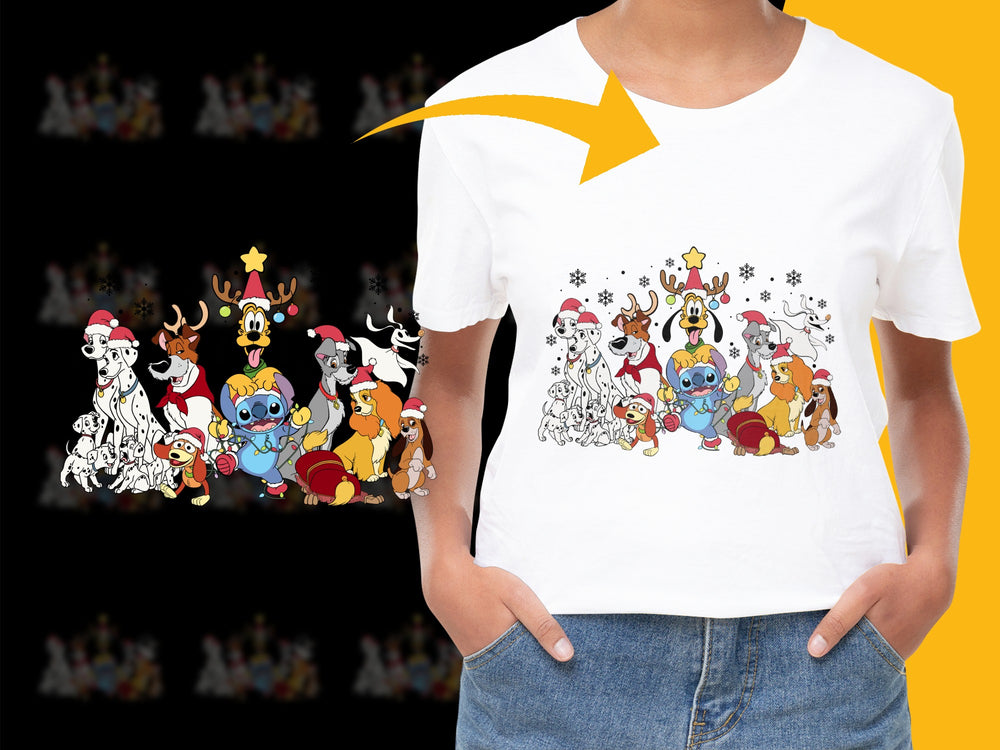 Kids Christmas T-Shirt, Cute Cartoon Holiday Characters, Festive Winter Apparel for Children