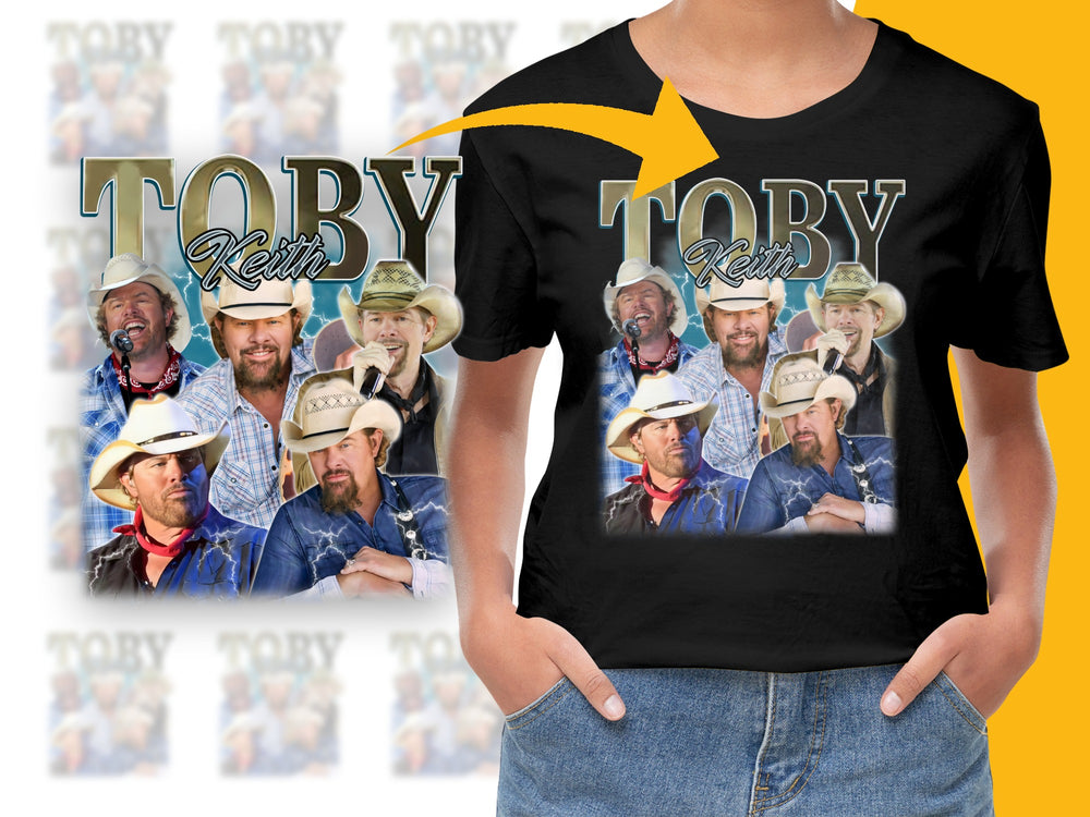 Toby Keith Graphic T-Shirt Country Music Star Collage Fan Tee Unisex Black Cotton Shirt