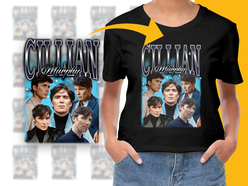 Cillian Murphy Fan T-Shirt, Peaky Blinders Actor Collage, Unisex Graphic Tee, TV Show Apparel
