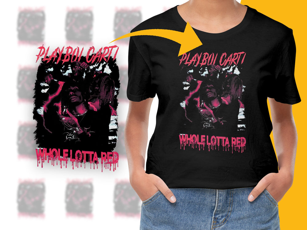 Playboi Carti Whole Lotta Red Album Graphic T-Shirt, Unisex Hip Hop Tee, Fan Merch, Music Inspired Apparel, Trendy Streetwear