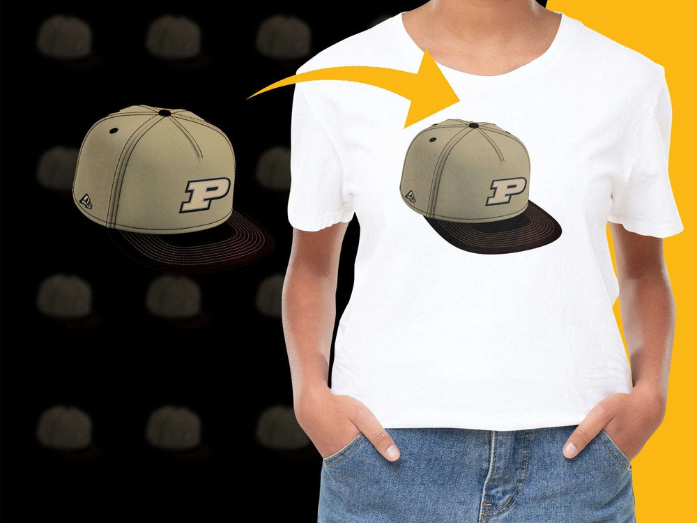 Purdue University Logo Cap and T-Shirt Set, Unisex Casual Sportswear, College Fan Gear