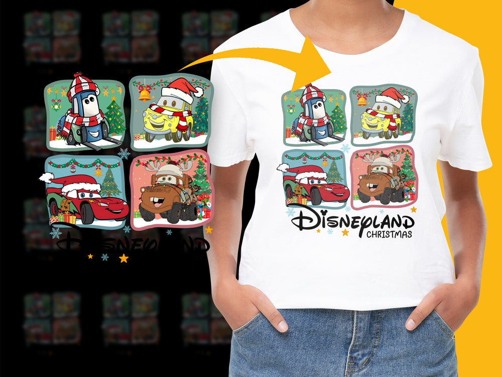 Disneyland Christmas T-Shirt, Cartoon Character Holiday Tee, Festive Graphic Kids' Top