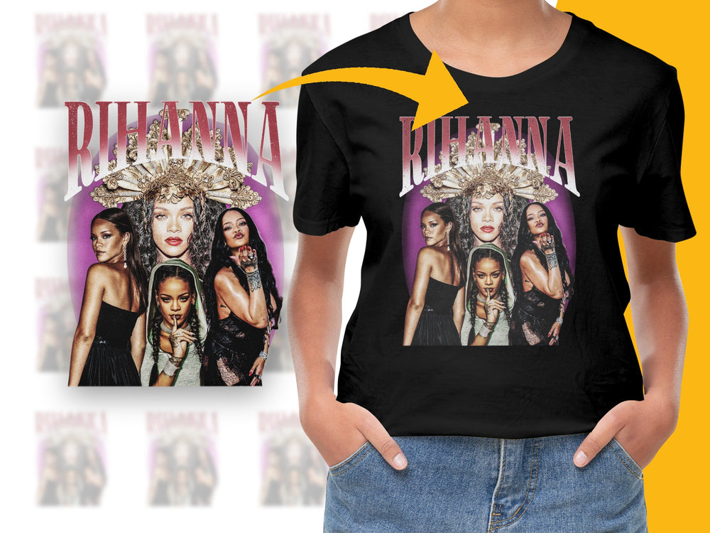 Rihanna Graphic T-Shirt, Vintage Pop Art Style, Iconic Singer Print, Fashion Tee, Casual Streetwear, Trendy Music Shirt, Unisex Top