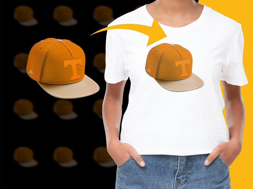 Orange Baseball Cap with T Logo, Adjustable Snapback Hat, Casual Sports Headwear, Unisex Fashion Accessory, Trendy Street Style