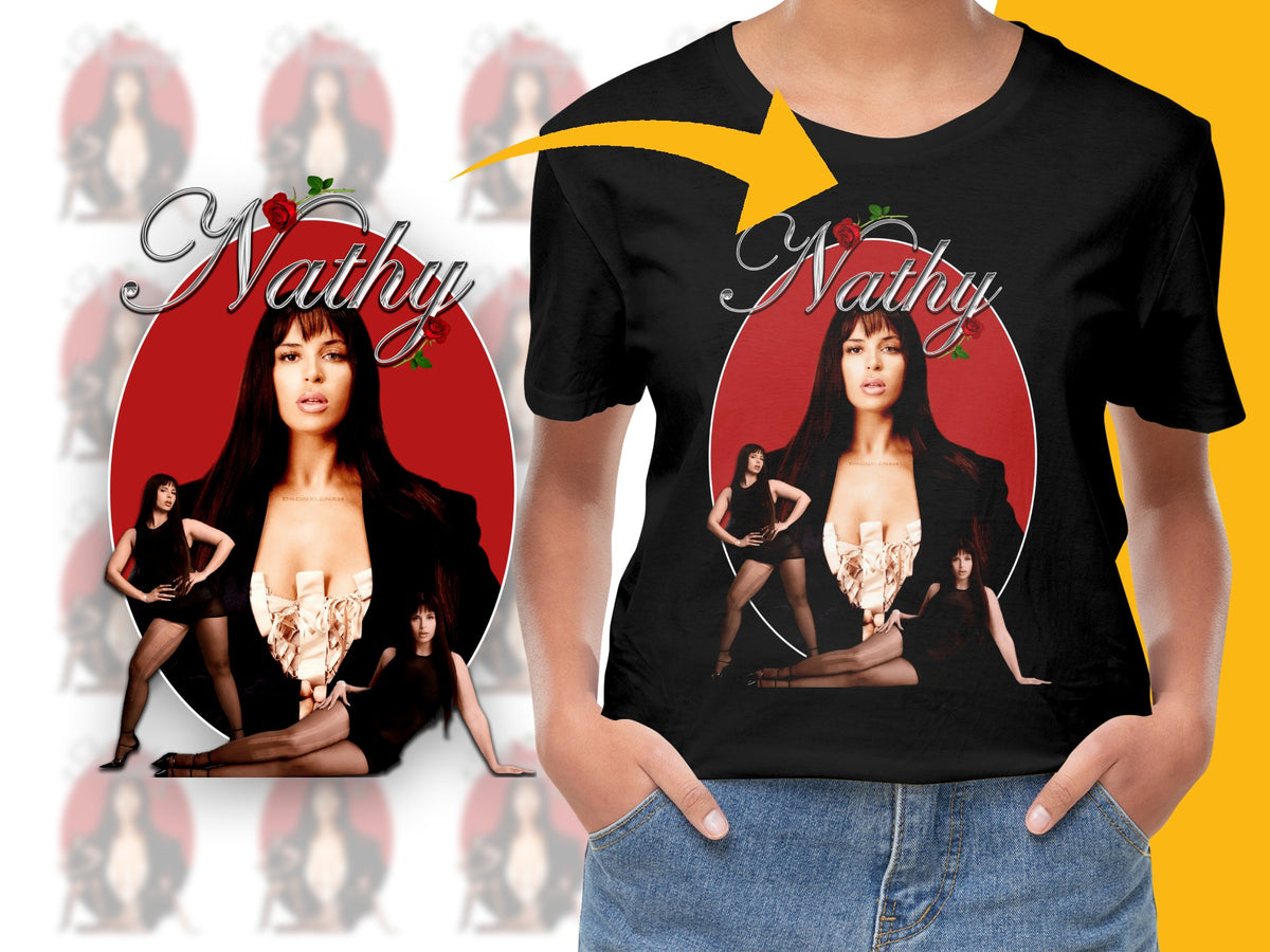 Vintage-Inspired Nathy Graphic T-Shirt, Retro 90s Pop Art Style Tee, Fashionable Women's Casual Top