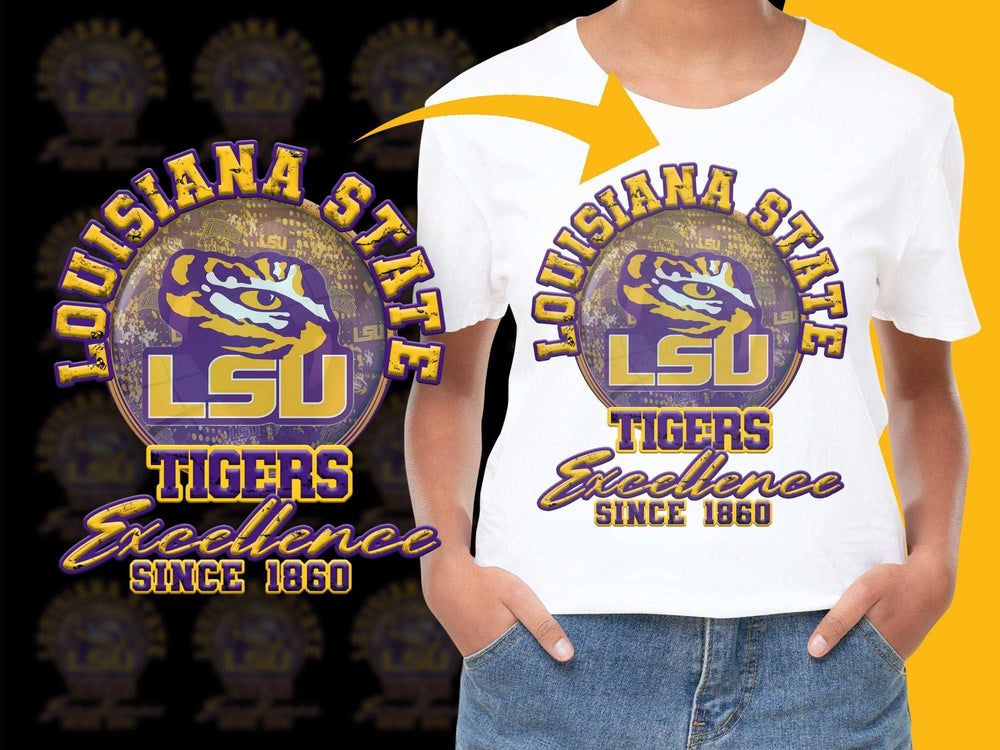 LSU Tigers Excellence T-Shirt, Louisiana State University Fan Apparel, Since 1860 Graphic Tee, Unisex Fashion