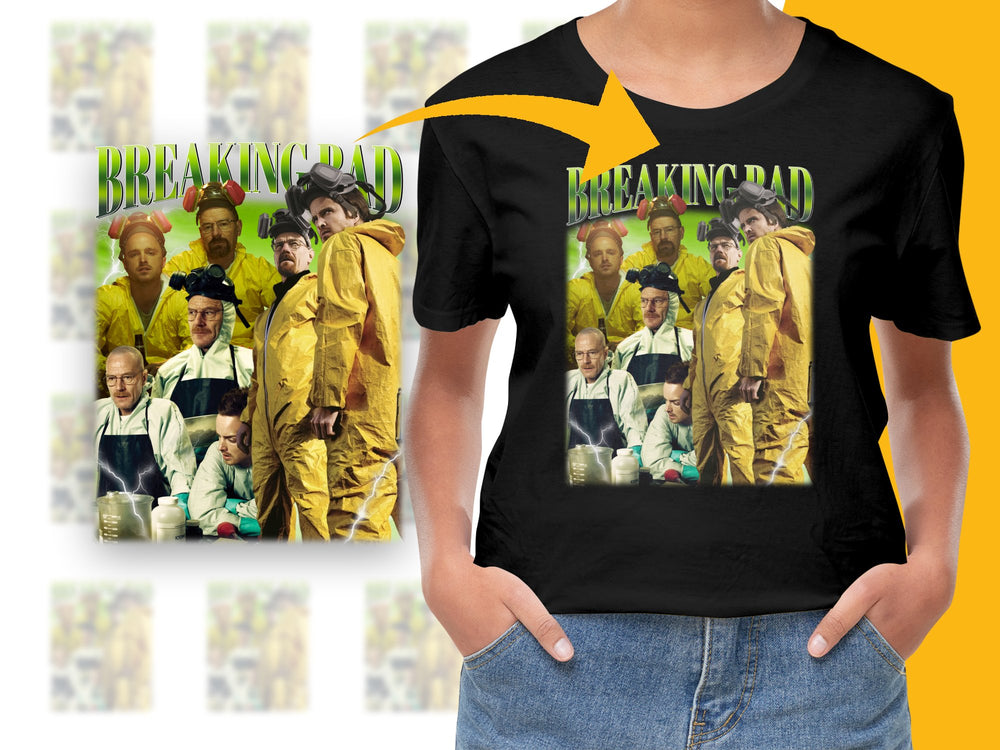 Breaking Bad Inspired T-Shirt, Classic TV Show Graphic Tee, Unisex Black Yellow Design