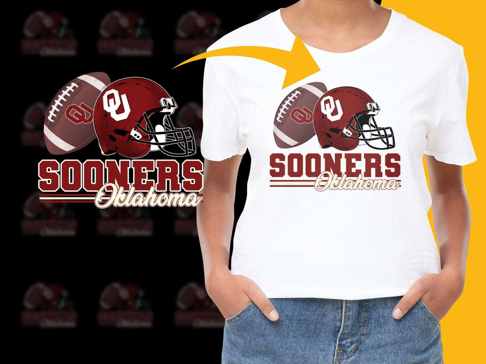 Oklahoma Sooners T-Shirt, College Football Graphic Tee, Red and White Unisex Shirt