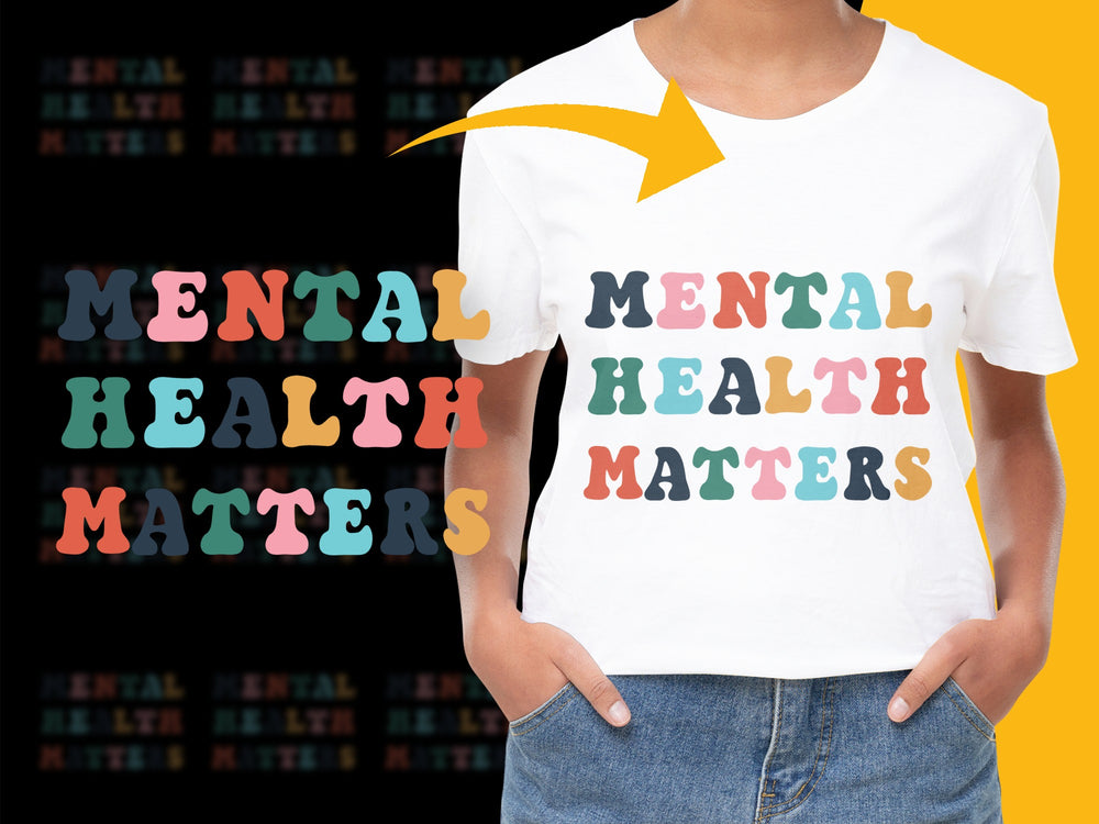 Mental Health Matters T-Shirt, Colorful Lettering, Awareness Tee, Unisex Fashion Top, Support Mental Health, Trendy Casual Wear