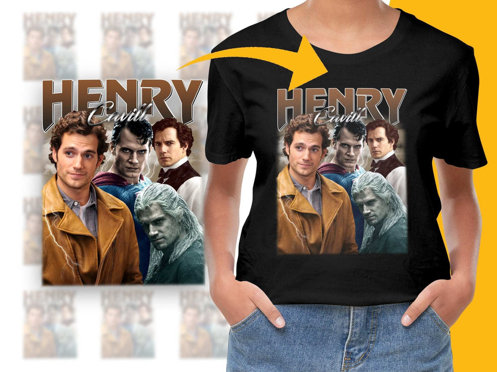 Henry Cavill Fan T-Shirt, Multiple Roles Graphic Tee, Unisex Movie Character Shirt, Gift for Film Buffs