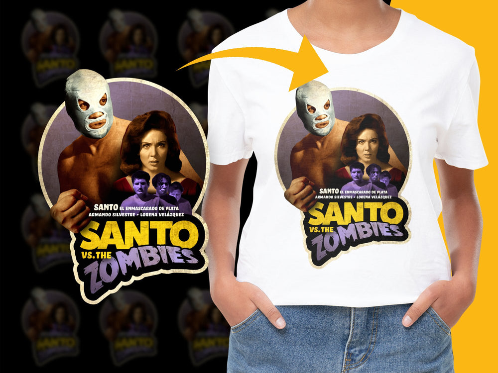 Vintage Santo vs. the Zombies T-Shirt, Classic Movie Poster Graphic Tee, Unisex Cotton Shirt