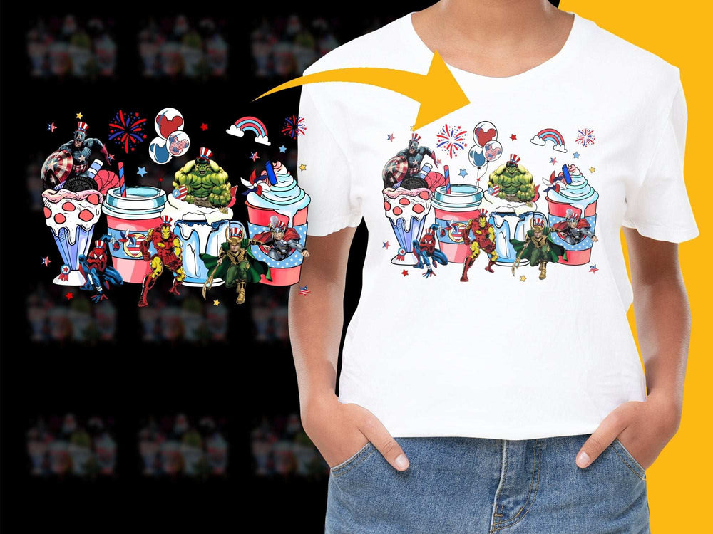 Colorful Pop Culture T-Shirt, Vibrant Comic Characters, Casual Fashion, Unisex Graphic Tee, Trendy Streetwear, Unique Design Top