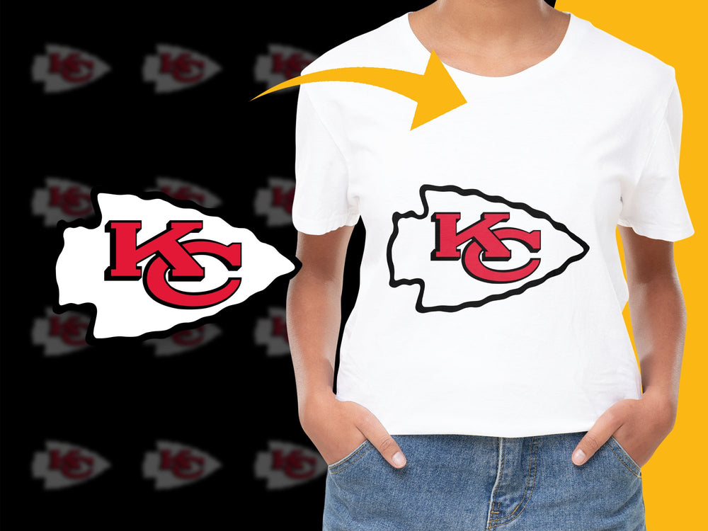 Kansas City Football Team Logo T-Shirt, White Cotton Graphic Tee, Sports Fan Apparel