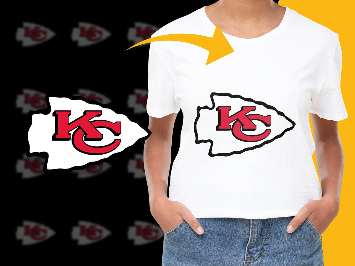 Kansas City Football Team Logo T-Shirt, White Cotton Graphic Tee, Sports Fan Apparel