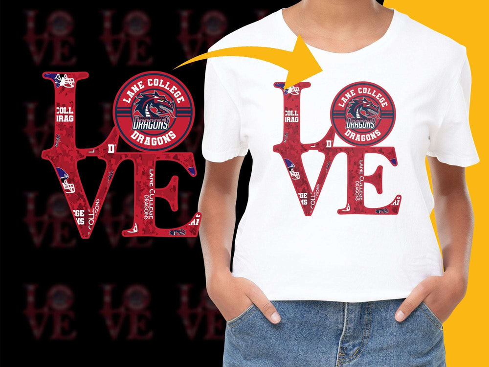 Love Dragons Graphic Tee, Unique Dragon Print T-Shirt, Fantasy Animal Design, Stylish Casual Wear