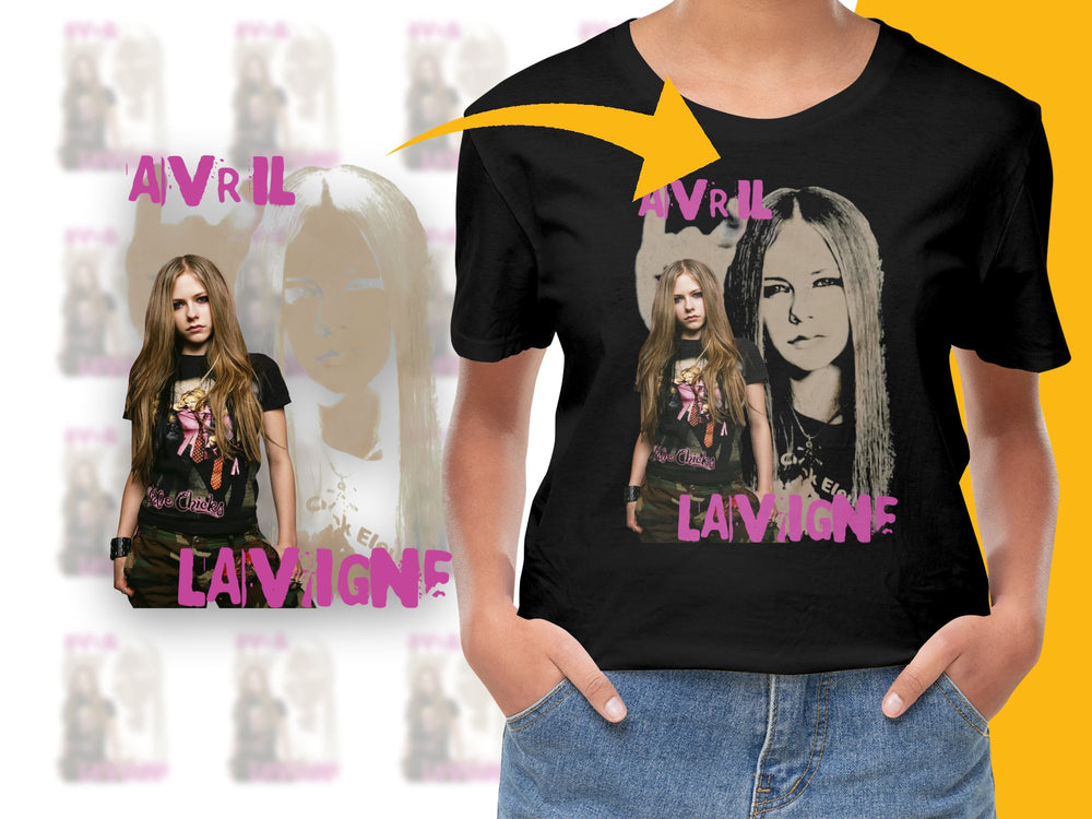 Avril Lavigne Graphic T-Shirt, Vintage Style Pop Rock Music Tee, Unisex Black Cotton Shirt