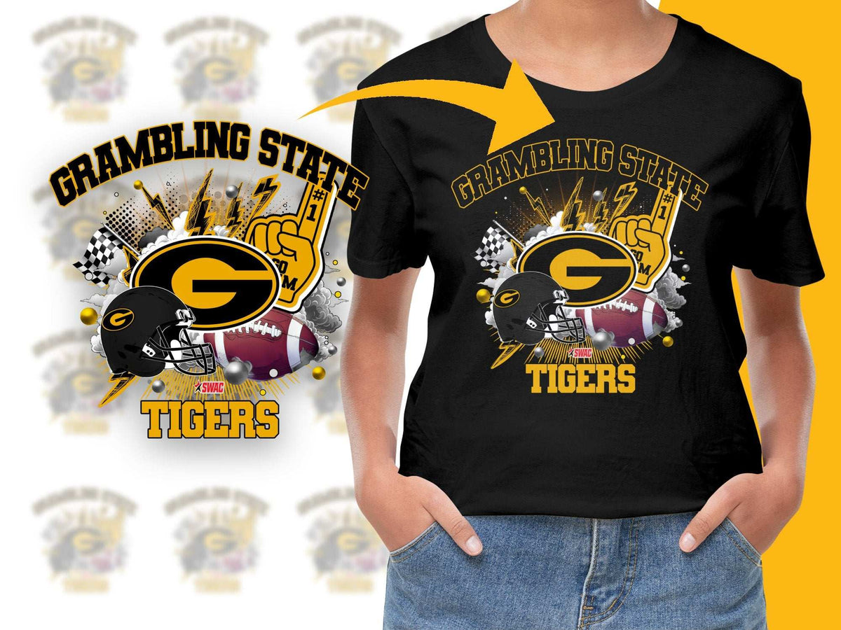 Grambling State Tigers T-Shirt, College Football Fan Gear, Black Graphic Tee, Sports Apparel