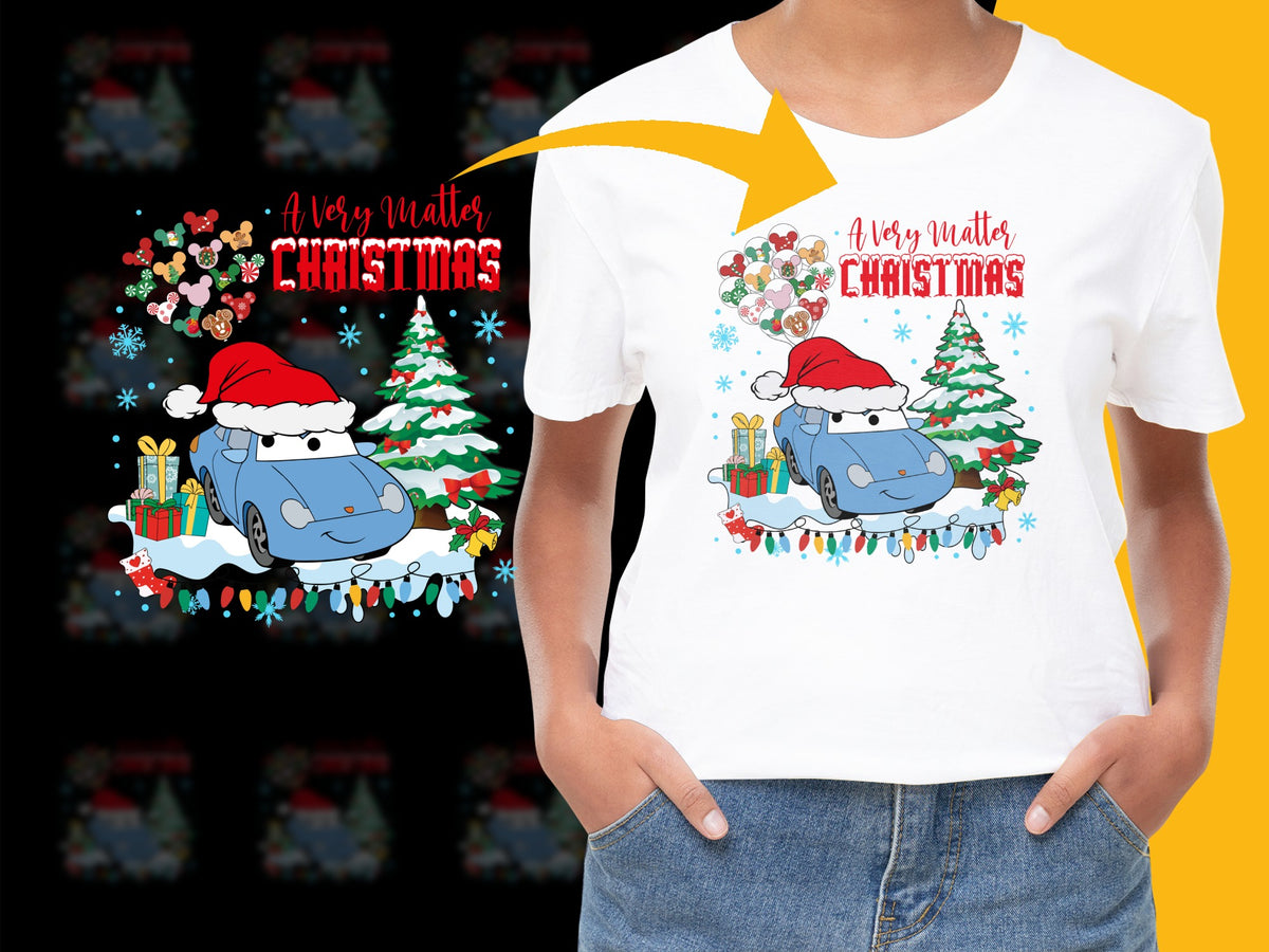 Kids Christmas T-Shirt, Cute Cartoon Hippo Holiday Tee, Festive Children's Apparel with Santa Hats and Trees