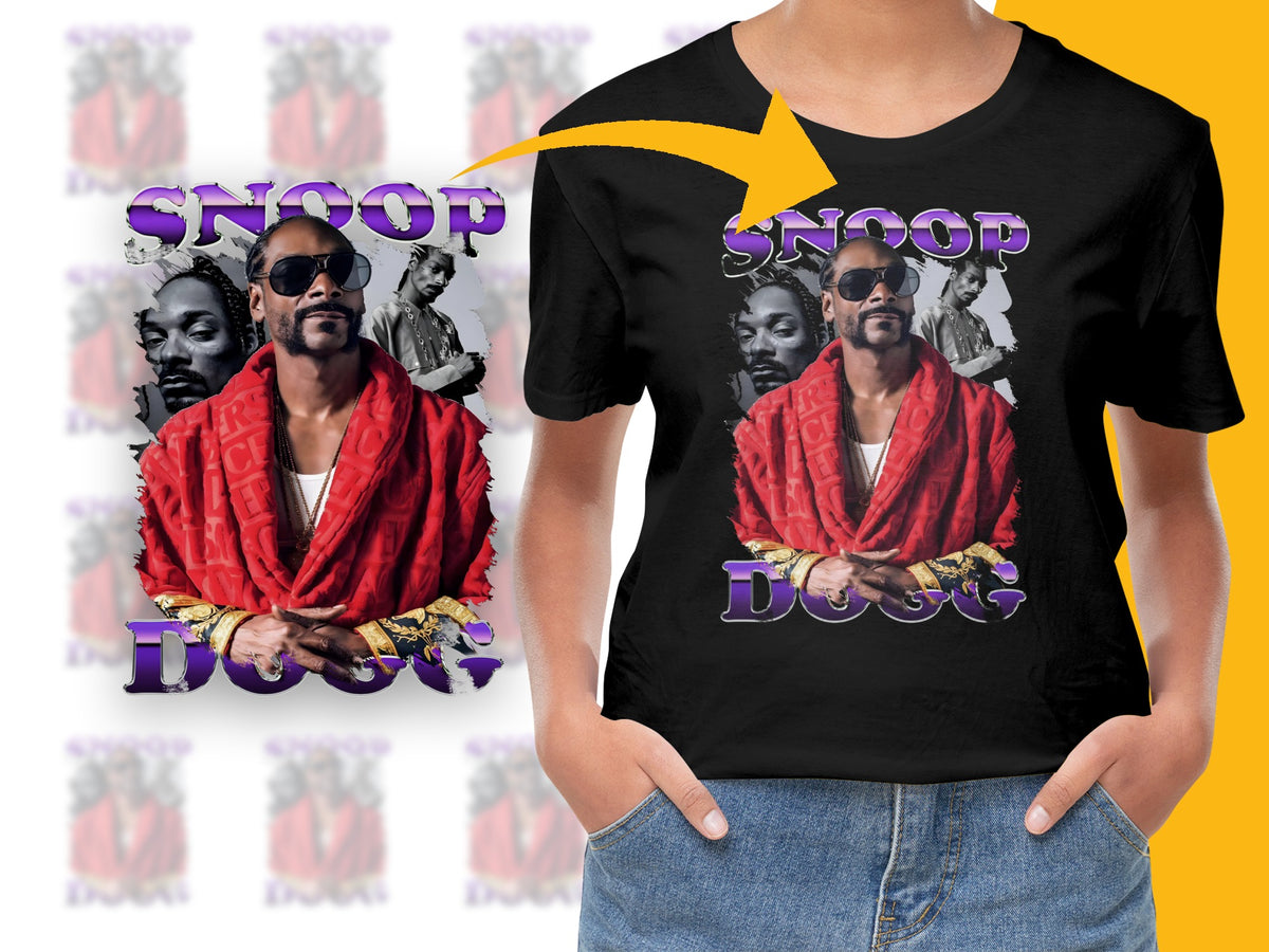 Snoop Dogg Graphic T-Shirt, Vintage Hip Hop Tee, 90s Rap Music Shirt, Urban Fashion Top, Unisex Style Black Cotton T-Shirt