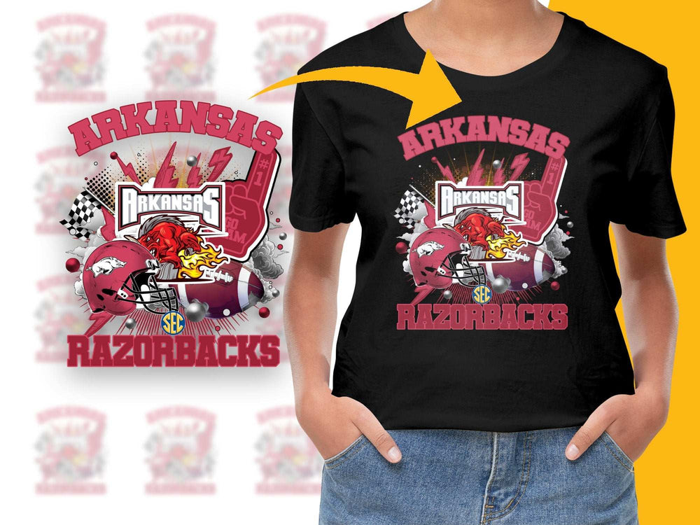 Arkansas Razorbacks T-Shirt, Vintage College Football Graphic Tee, SEC Sports Fan Apparel