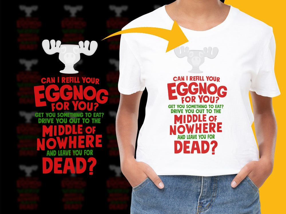 Funny Eggnog Christmas T-Shirt, Holiday Humor Tee, Festive Graphic Shirt, Unisex Winter Apparel, Xmas Gift Idea