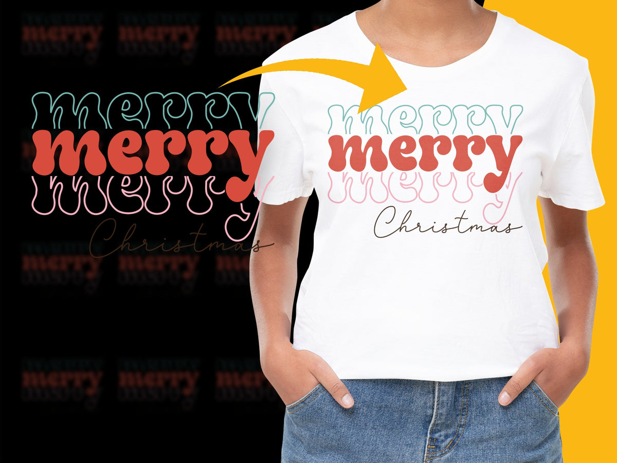 Merry Christmas T-Shirt, Festive Holiday Tee, Graphic Red White Design, Unisex Casual Shirt