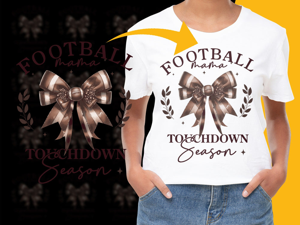 Football Mama Touchdown Season T-Shirt, Women's Sports Graphic Tee, Game Day Apparel, Trendy Fall Football Shirt