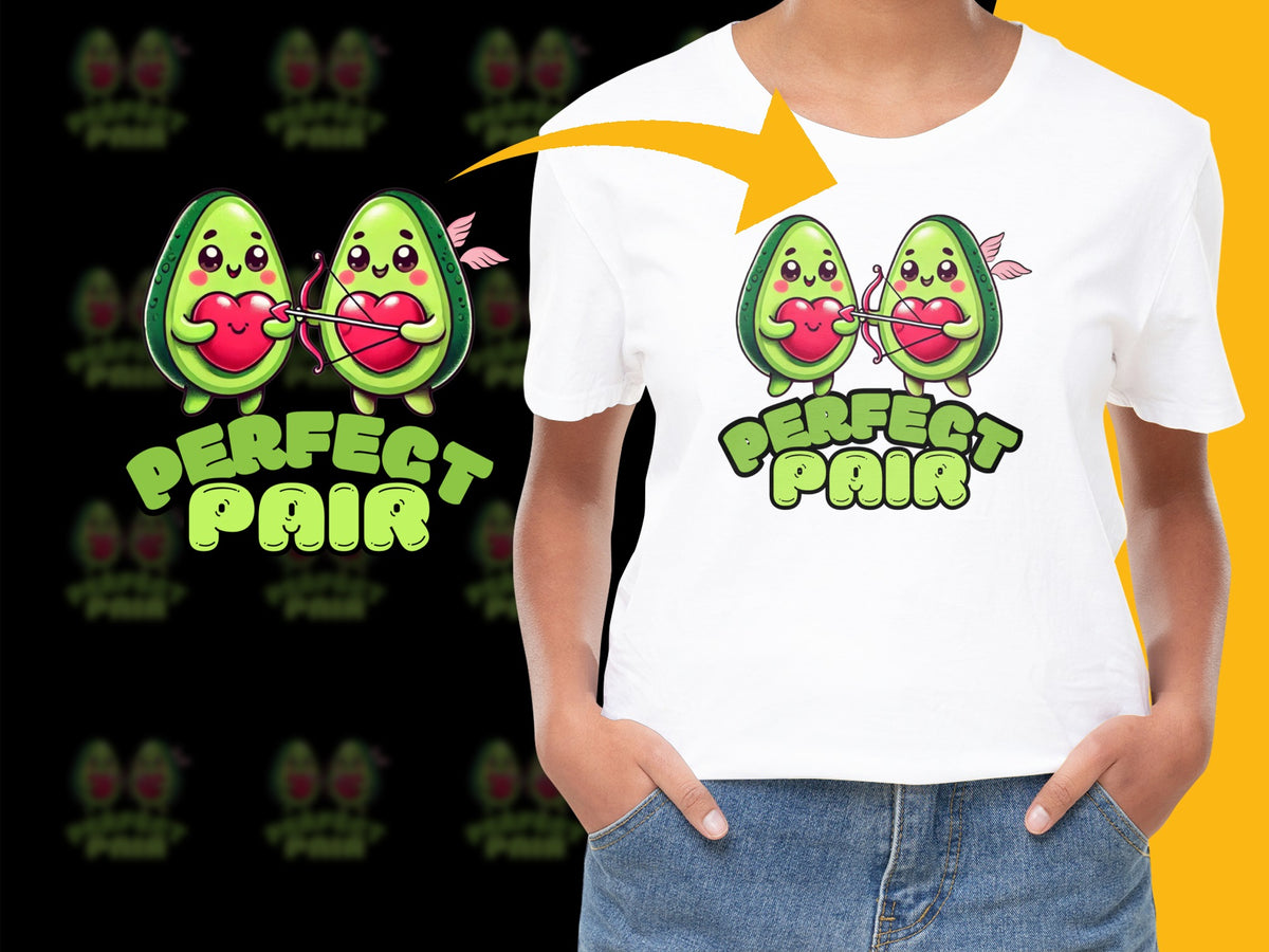 Cute Avocado T-shirt, Perfect Pair Graphic Tee, Fun Couple Gift, Unisex Cotton Shirt