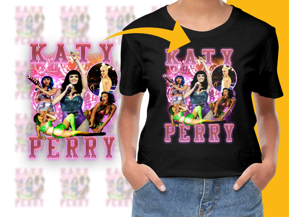 Katy Perry Themed T-Shirt, Pop Star Graphic Tee, Music Fan Merch, Colorful Celebrity Shirt