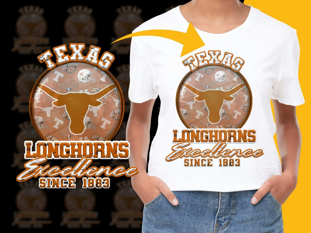 Texas Longhorns Excellence T-Shirt, Vintage College Sports Tee, Since 1883 Graphic Shirt