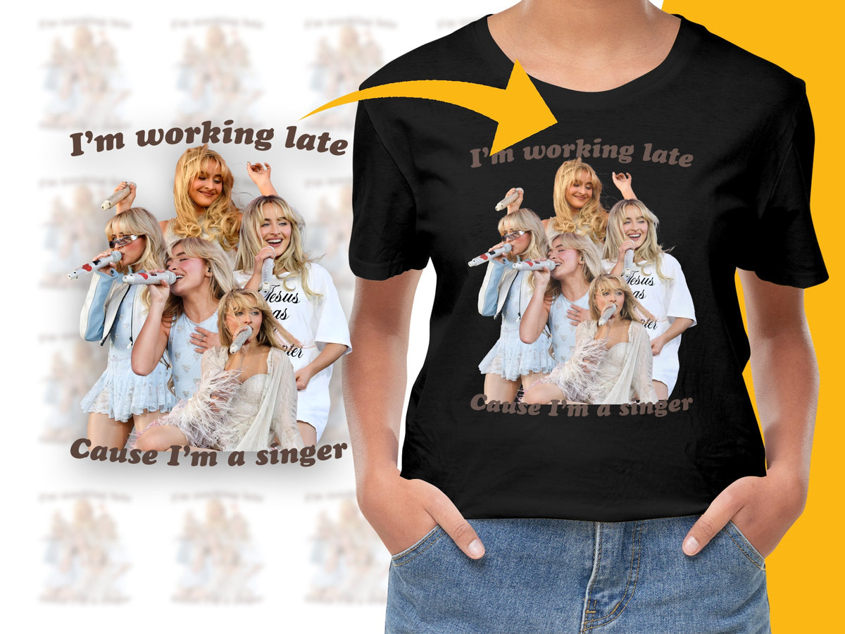 'I'm Working Late Cause I'm a Singer' T-Shirt, Graphic Tee with Musical Quote, Stylish Women's Black Cotton Shirt