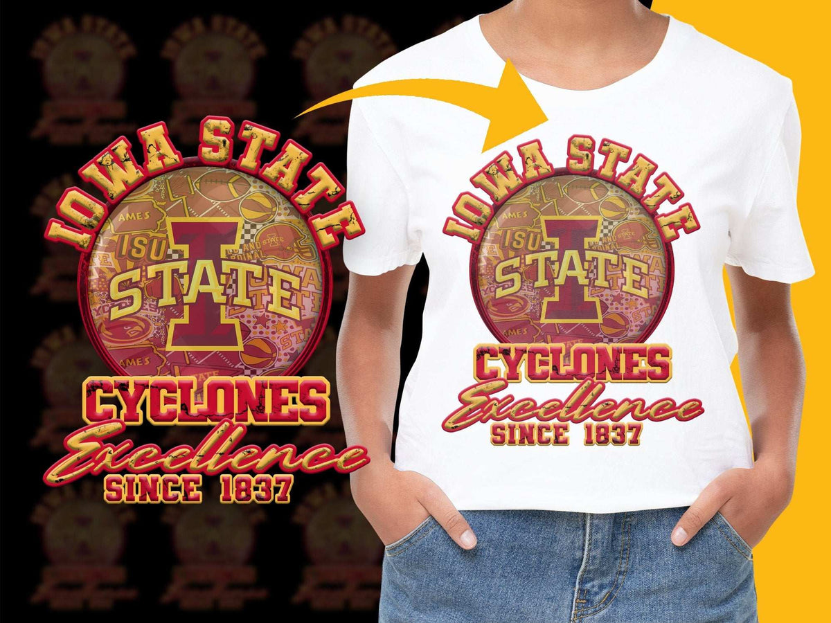 Iowa State Cyclones T-Shirt, Excellence Since 1837, Vintage College Graphic Tee, Unisex Fashion