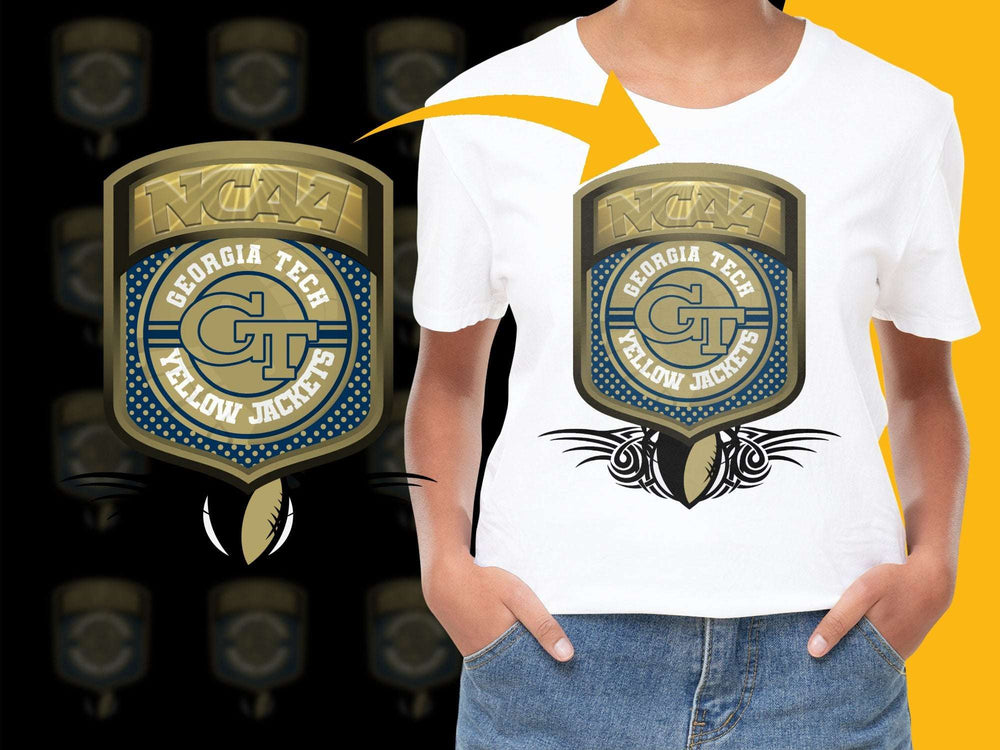 Georgia Tech Yellow Jackets NCAA Logo T-Shirt, College Sports Fan Apparel, Unisex Adult Sizes