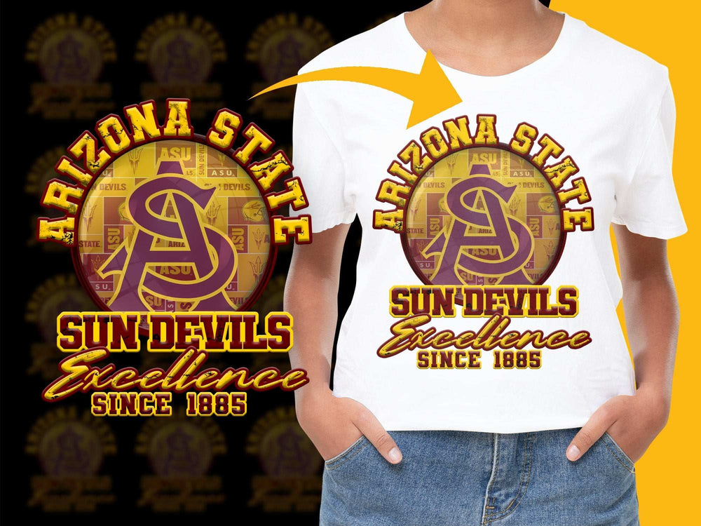 Arizona State University T-Shirt, ASU Sun Devils Excellence, College Apparel, Unisex White Tee
