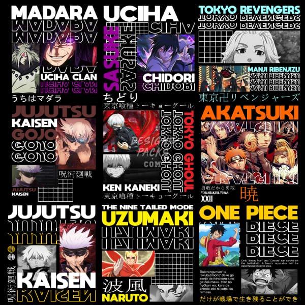 9 Anime Mix Designs Bundle PNG DESIGNSPACKS