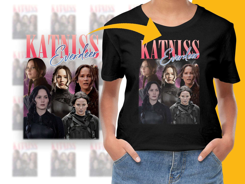 Katniss Everdeen T-Shirt, Hunger Games Fan Merch, Movie Tribute Graphic Tee, Women's Fashion Top