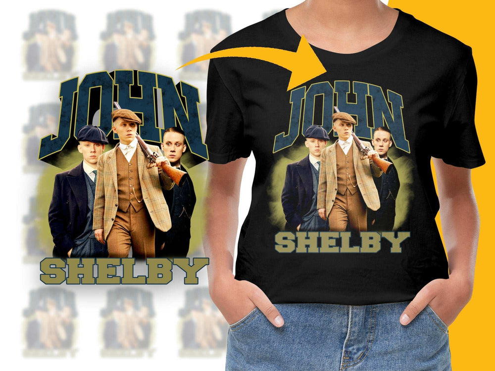 Peaky Blinders Fan T-Shirt, Vintage John Shelby Graphic Tee, TV Show Inspired Cotton Shirt, Unique Gift Idea for Fans