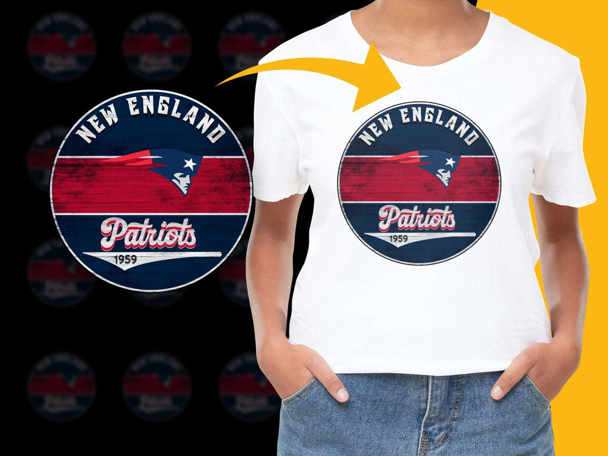New England Patriots 1959 Logo T-Shirt, Vintage Sports Fan Apparel, Unisex White Tee