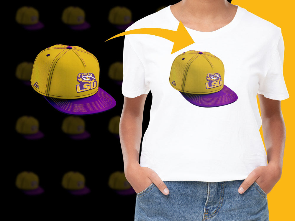 LSU Logo T-Shirt and Matching Hat Set, College Sports Apparel, Unisex Fan Gear