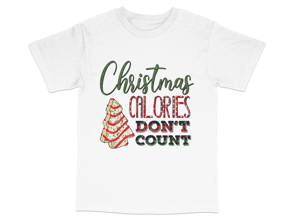 Christmas Calories Don't Count T-Shirt, Festive Holiday Graphic Tee, Funny Xmas Party Outfit Idea