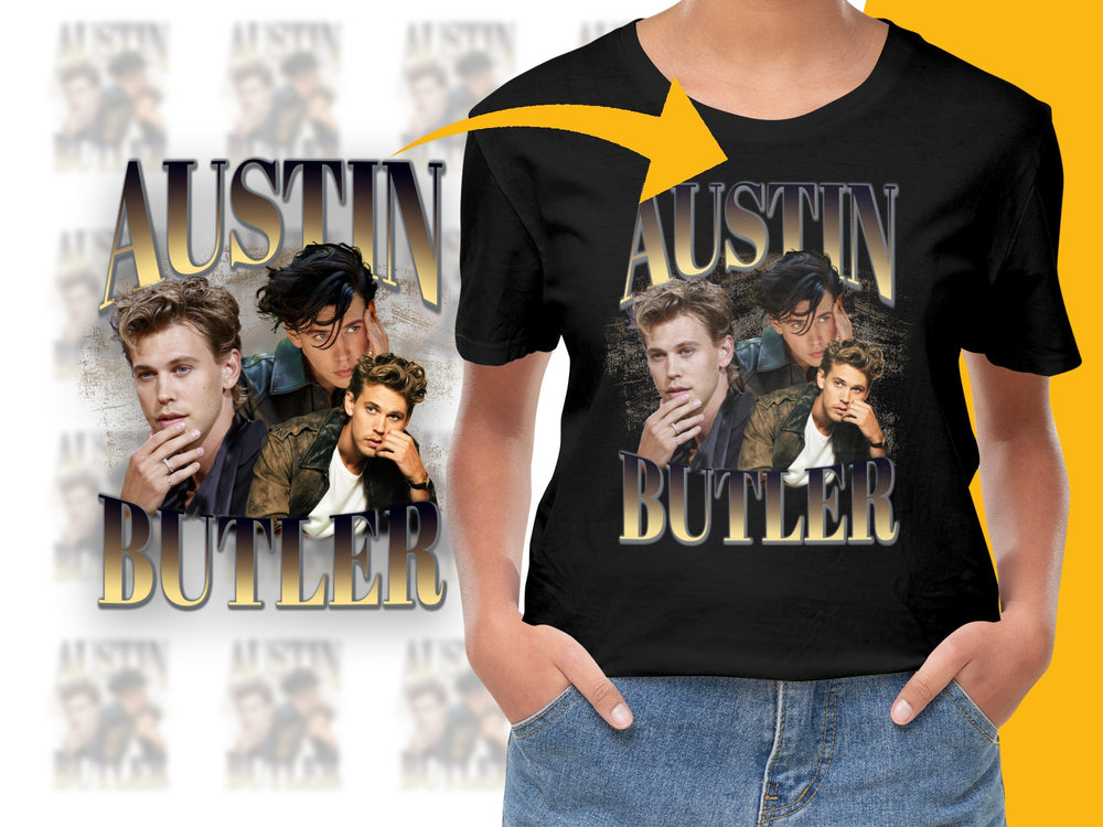 Austin Butler Graphic T-Shirt, Movie Star Fan Tee, Unisex Black Top, Vintage Style Celebrity Fashion, Casual Wear