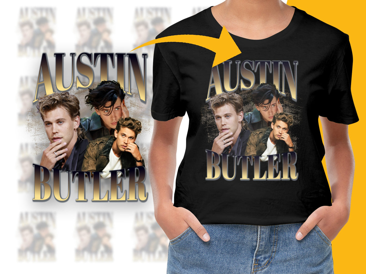 Austin Butler Graphic T-Shirt, Movie Star Fan Tee, Unisex Black Top, Vintage Style Celebrity Fashion, Casual Wear